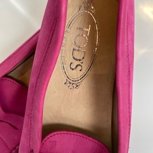 Tods Suede Driving Shoe - Pink - Size 38.5